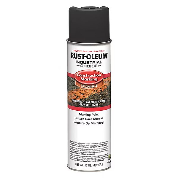 Rust-Oleum Industrial Choice M1400 System Solvent-Based Construction Marking Paint, Black, 17 oz 359823 - main