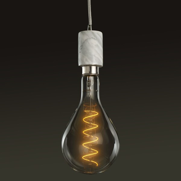 Bulbrite 4WLED PEAR SHAPED GRAND, 2200K FILAMENT W/ WHITE MARBLE PENDANT, WHITE STRING 810174 - main