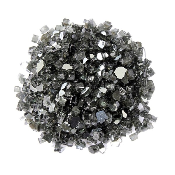 Homeroots Black Round Reflective Fire Pit Glass 479084 - main