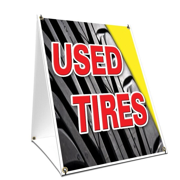 Signmission Used Tires, 36 Inch x 24 Inch A-frame Yard Sign, Plastic Sign SBC-2436-Used Tires - main