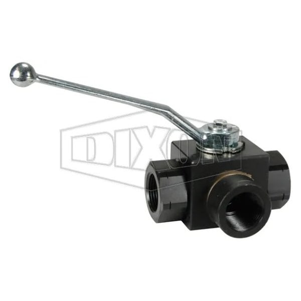 Dixon HPBV34-3-Way 3-Way High Pressure Full-Bore Ball Valve, 3/4 in, FNPT, Carbon Steel Body, L-Full Port, HPBV34-3WAY - main