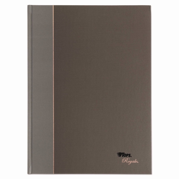 Tops Royale Casebound Business Notebooks, 1-Subject, Medium/College Rule, Black/Gray Cover 25232 - main
