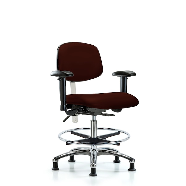 Blue Ridge Ergonomics Med Bench Chair, Vinyl, CF, Glds, Burg, CL100, 6-Way Adjustable, 22" to 29" Height, Burgundy BR-NCR-VMBCH-CR-T1-A1-CF-RG-8569 - main
