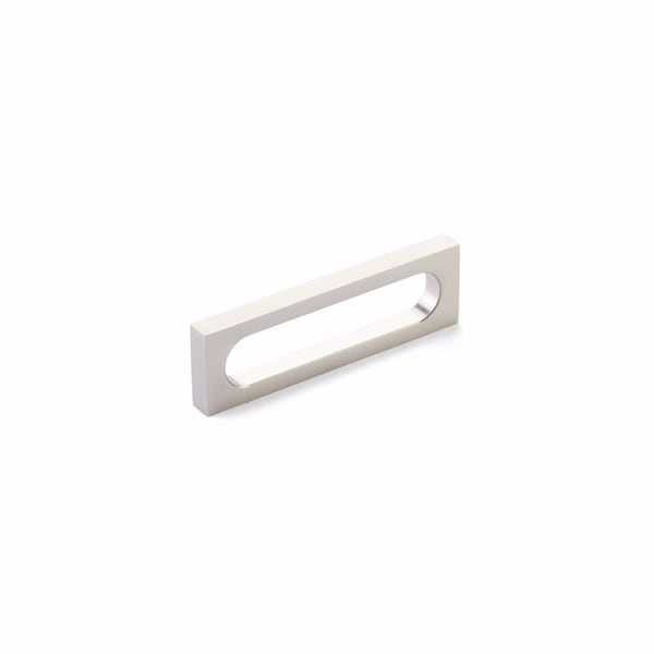 Schaub 3-7/8in Cafe Modern Oval Slot Cabinet Pull with 3-1/2in Center to Center Brushed Nickel Finish 10032-BN - main