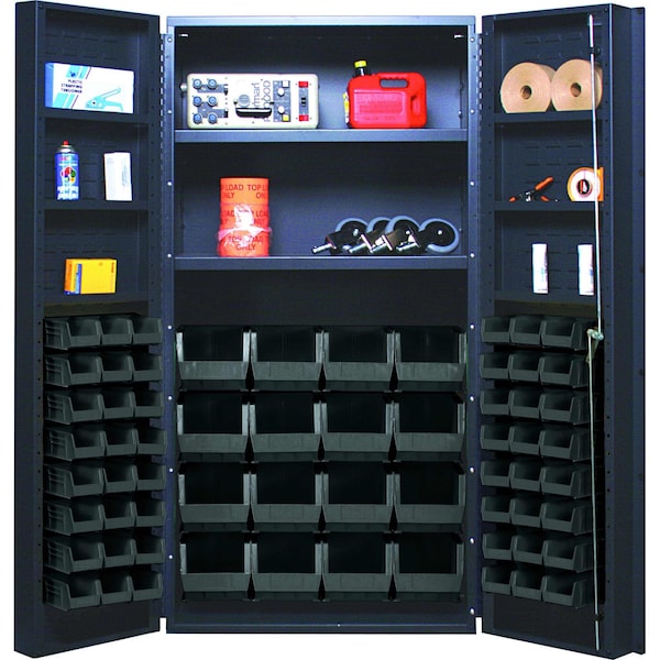 Quantum Storage Systems STORAGE CABINET W/32 BLACK BINS QSC-32-2S-6DSBK - main