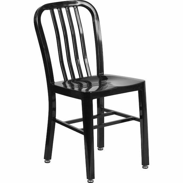 Flash Furniture Gael Commercial Grade Black Metal Indoor-Outdoor Chair CH-61200-18-BK-GG - main