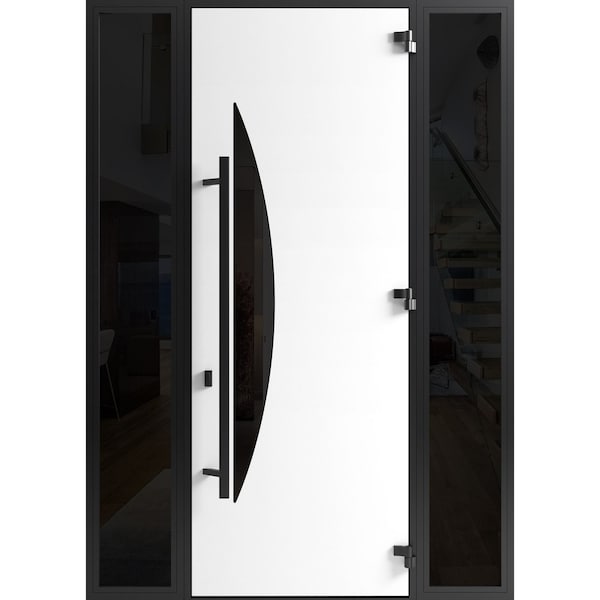 Vdomdoors Front Exterior Prehung Steel Door Ronex1077 Teak 96 2 Sidelight Exterior Windows Sidelites Entry RONEX1077EXD-OAK-W16+36+16xH96-LH-I - main