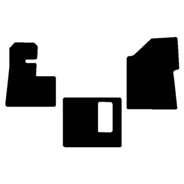 Ilc Replacement For Peterbilt 389 Year 2014 Black Front And Middle Floor Mats WZ-EFUA-C - main
