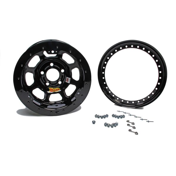 Active Athlete 15 x 10 in. 4 in. Back Space 5.00 in. Bolt Pattern Black Beadlock Wheel AC1386832 - main