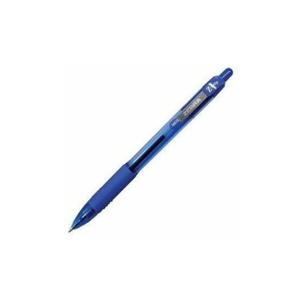 Zebra Pen Ballpoint Pen, Retractable, 1.0mm Med.Pt, Cl/Blue Ink PK ZEB22220 - main
