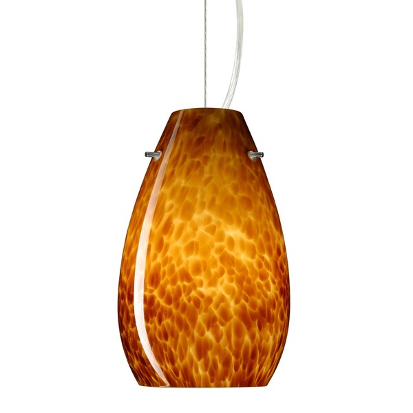 Besa Lighting Pera 9 Cord Pendant, Amber Cloud, Satin Nickel Finish, 1x100W Incandescent 1KX-412618-SN - main