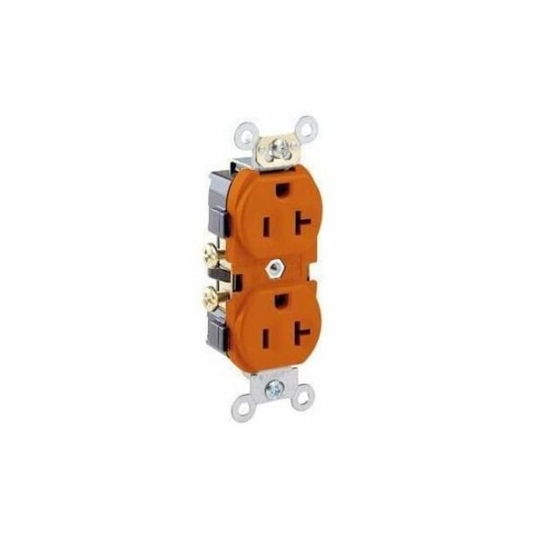 Leviton Commercial Grade Duplex Receptacle, 20 Amp, 125 Volt CR20-O - main