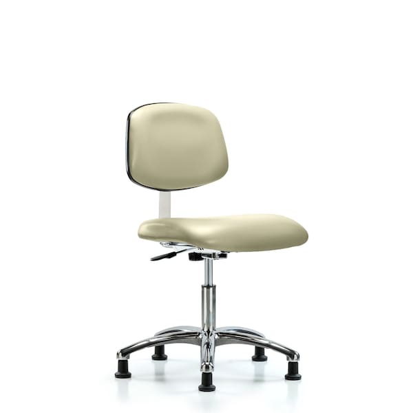 Blue Ridge Ergonomics Clean Room Chair Desk Chair, Vin, Chrm, Glides, Wht, CLass 10, 18" to 23" Height, Vinyl, Adobe White BR-CLR-VDHCH-CR-RG-8501 - main