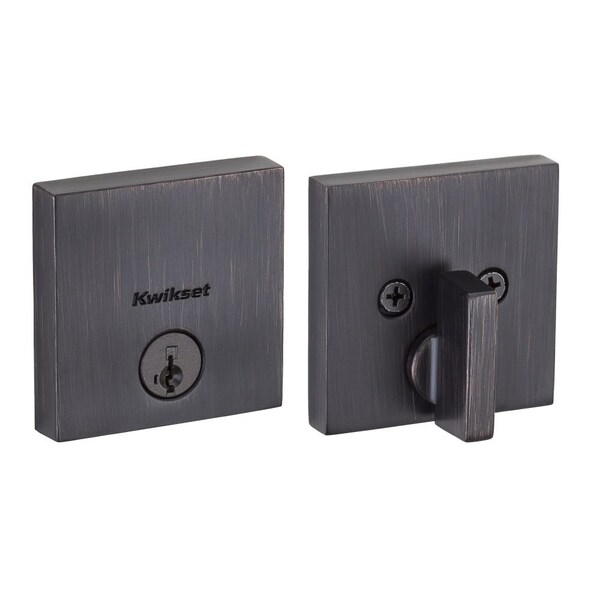 Kwikset Residential Deadbolts Single Cylinder Reversible Venetian Bronze 258SQT-11PS.STRKP - main