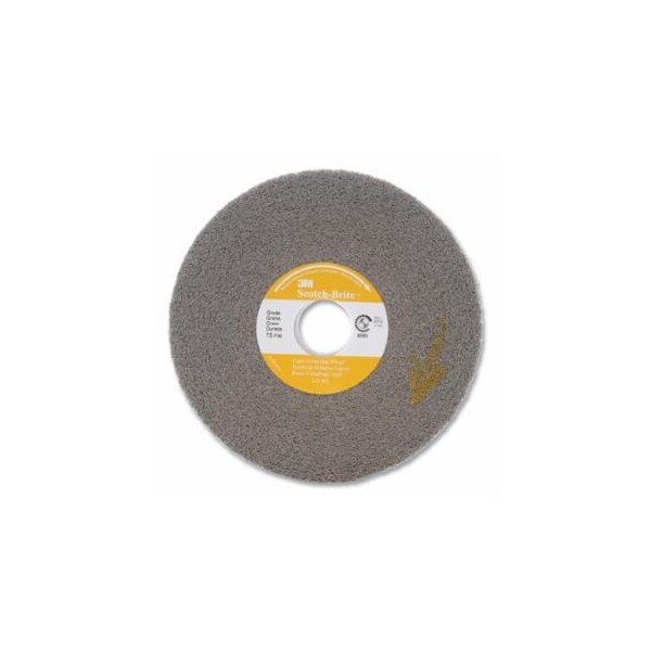 Scotch-Brite Light Deburring Wheel, 6 in dia x 1 in Arbor, Fine, 6000 RPM, Silicon Carbide 405-048011-01660 - main