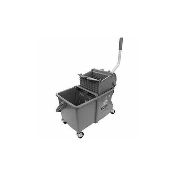 Unger 4 gal CLEANERx Dual Bucket Side Press Mop Bucket and Wringer, Gray, Polypropylene COMSG - main