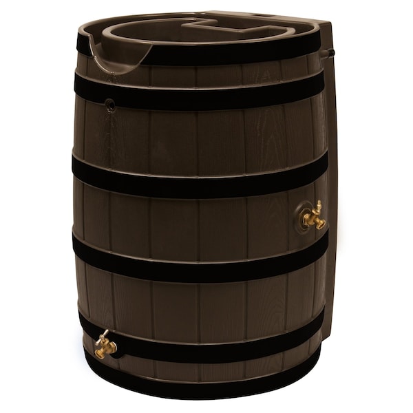 Good Ideas Rain Wizard 65 Gallon Rain Barrel With Darkened Ribs - Oak RW65-DR-OAK - main