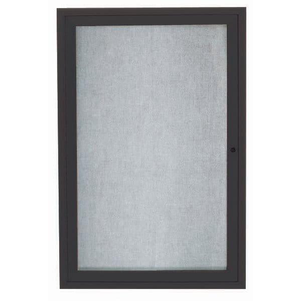 Aarco Outdoor Enclosed Bulletin Board w/ Al Frame, Standard Vinyl, Frame is Powder Coated Black, 24''Hx18''W ODCC2418RBK - main