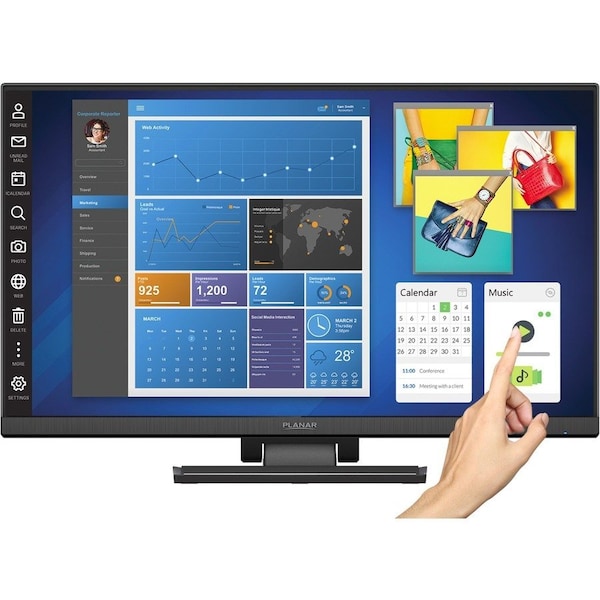 Planar PCT2435 Helium 24in touchscreen monitor, black, HID cmpl, PCAP multi-touch FHD IPS, LED LCD, USB 997-9363-00 - main