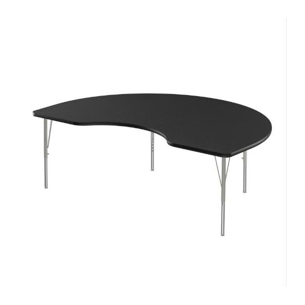 Correll Kidney HPL Activity Table, 72 in W, 36 in L, 19 in to 29 in H, Particleboard, Black Granite A3672-KID-07-14-09 - main