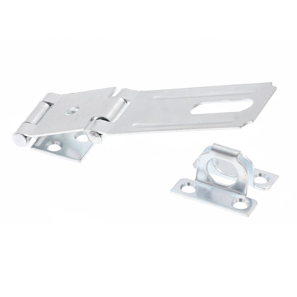 Prime-Line Door and Gate Double Safety Hasp Hinge Latch with Fixed Staple 3-1/2 inch with Screws Zinc Plated U 117130 - main