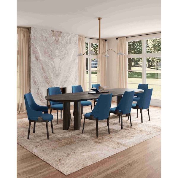 Manhattan Comfort 8-Piece Kara Dining Side and Arm Chairs in Blue 6-DC057-BL - main