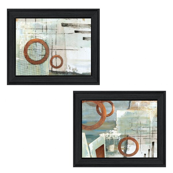 Homeroots Set Of Two Balance this I and II 2 Black Framed Print Wall Art, 2PK 406050 - main