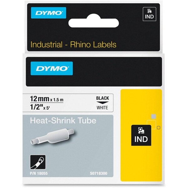 Dymo Heat Shrink Label, 3:1 I.D. Shrink Ratio, White, 5 ft 18055 - main
