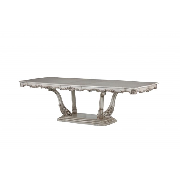 Homeroots 44" Off White Solid Wood Pedestal Base Dining Table 347329 - main