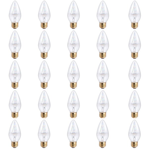 Bulbrite 25W Dimmable Clear F15 Fiesta Incandescent Light Bulbs, Medium E26 Base, 2700K, 25PK 861284 - main