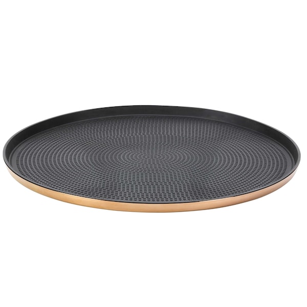 Service Ideas Modern Edge Round Serving Tray, 14in diamater, Rose Gold TRME14RIRG - main