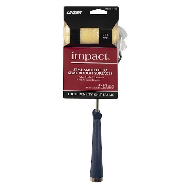 Linzer Trim Roller with Frame, 1/2 in Nap, Polyester Cover, Metal/Plastic Roller, Metal/Plastic Handle MT 144-11 0400 - main