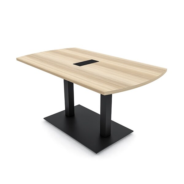 Skutchi Designs Arc Rectangle Meeting Room Table, 36 in W, 72 in L, Brown HAR-AREC-36X72-DOU.BK-K525-EBLK - main
