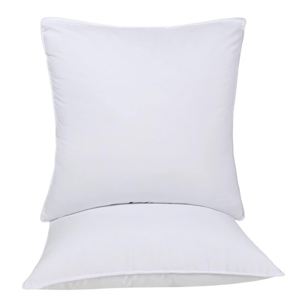 Homeroots Set of Two Microfiber Down Alternative Medium Hypoallergenic European Size Bed Pillows 526449 - main