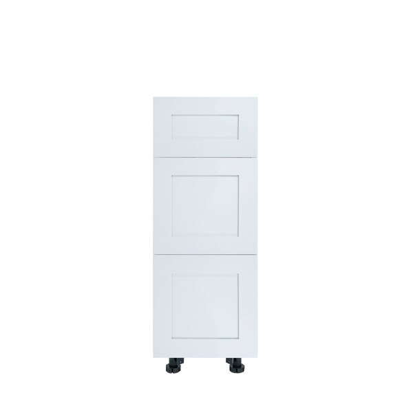 Cambridge Everest 15 in.W x 24 in.D x 34.50 in.H Ready to Assemble Shaker Drawer Base Kitchen Cabinet in White SA-DB15-SW-KIT - main
