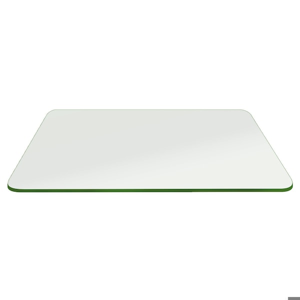 Fab Glass And Mirror 16in. x 30in. Clear Rectangle Glass Table Top 3/8in. Thick Pencil Polish Tempered Touch Corn 16x30RECT10THPETE-T - main