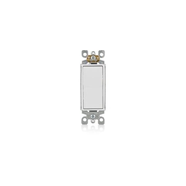 Leviton Decora Rocker 3-Way AC Quiet Switch, 15 Amp, 120/277 Volt, White 5603-2W - main