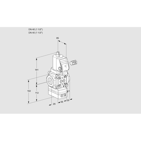 Honeywell Kromschroder Gas Pressure Regulator with Solenoid Valve, 500 mbar, DN15, 24V DC KS88017286 - main