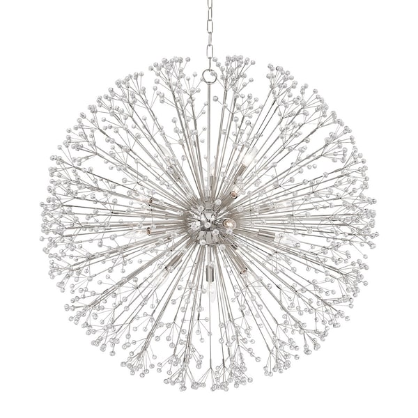 Hudson Valley Lighting Dunkirk 16 Light Chandelier 40 In. Polished Nickel 6039-PN - main