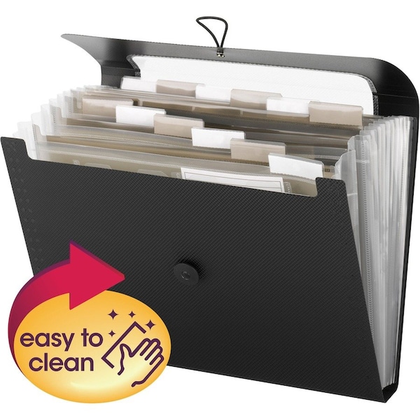 Smead Step Index Organizer, 12-Pocket, Letter, Poly, Black 70901 - main