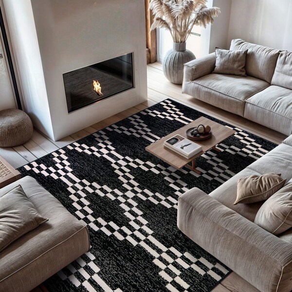 World Rug Gallery Southwestern Geometric Area Rug 7 ft 10 in x 10 ft Black WR92BLACK8X10 - main