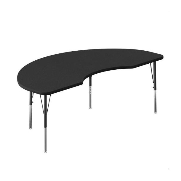 Correll Kidney HPL Activity Table, 72 in W, 36 in L, 19 in to 29 in H, Particleboard, Black Granite A3672-KID-07 - main