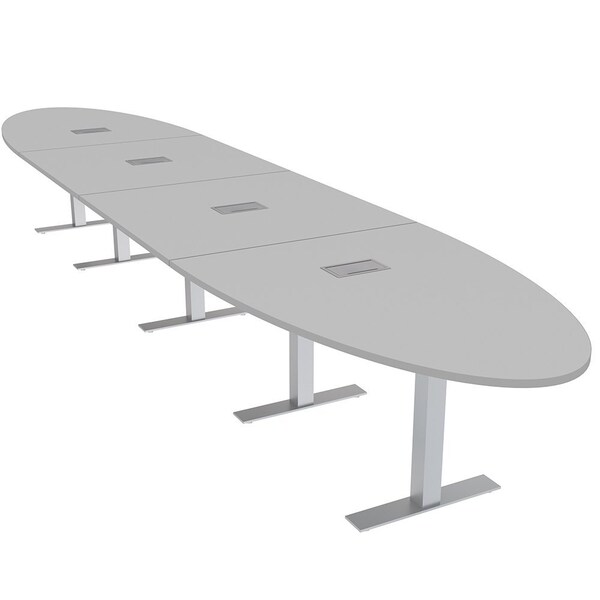 Skutchi Designs 20ft Oval Conference Table With Power | Harmony Series | 18 Person Meeting Room Table HAR-OVL-48X240-T-U779-ESIL - main
