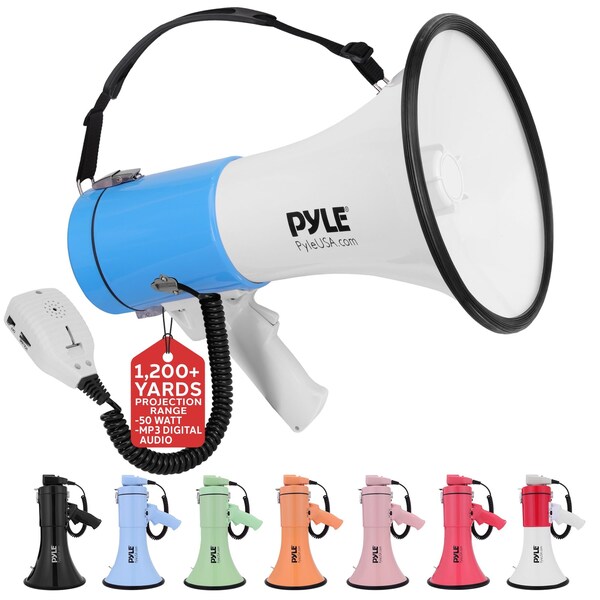 Pyle 50W Megaphone Bullhorn PMPRA515WHI - main