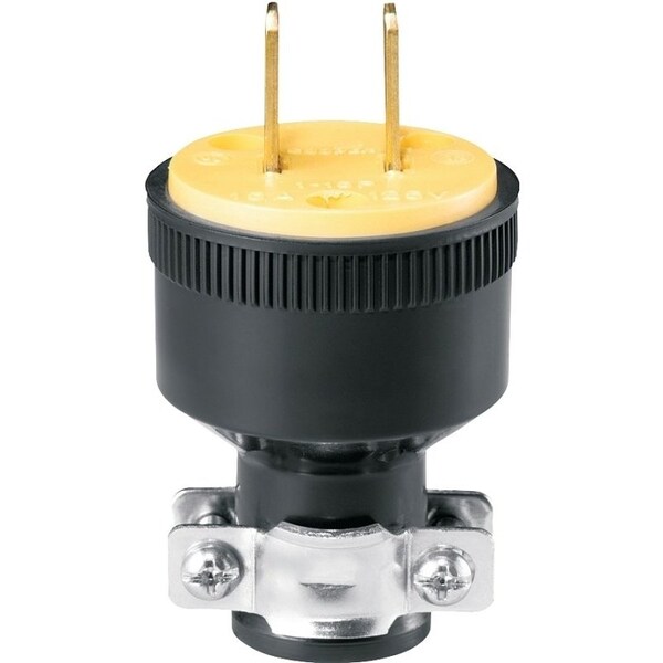 Eaton Wiring Devices Straight Blade Plug, 1-15P, 15 A, 125V AC, 2 Pole, Screw Terminals, Non-Grounded BP1723 - main