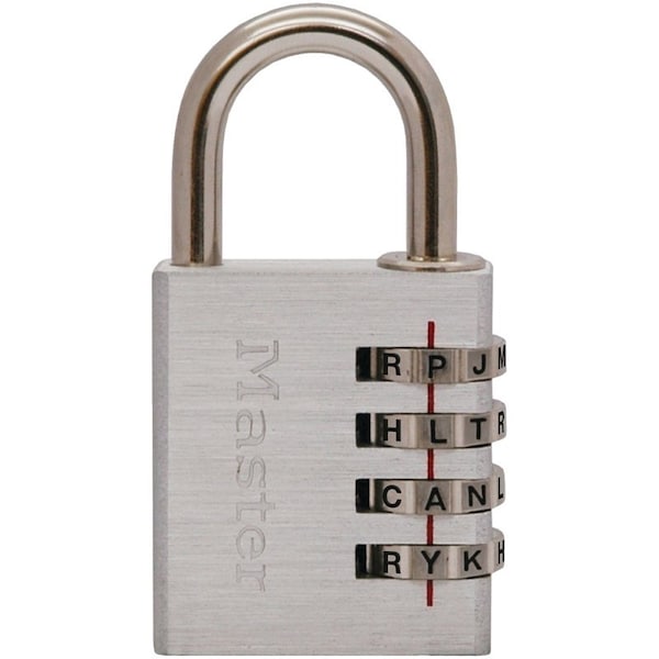 Master Lock Padlock, 1/4 in Dia Shackle, 7/8 in H Shackle, Steel Shackle, Aluminum Body, Nickel 643DASTWD - main