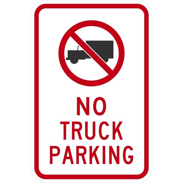 Lyle No Truck Parking (with Symbol), 12x18, High Intensity Prismatic, White G-4081-HI_12x18 - main