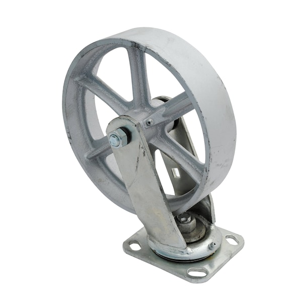 Vestil Cast Iron/Steel Swivel Caster 8 In. Diameter x 2 In. Width 1400 Lb. Capacity Gray CST-MA-8X2-S - main