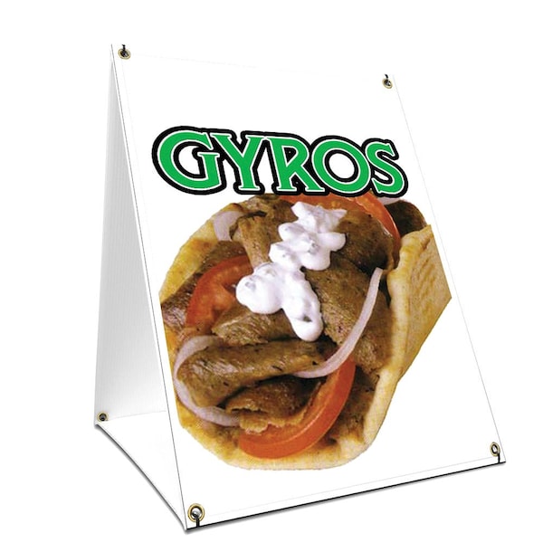 Signmission Gyros, 36 Inch x 24 Inch A-frame Yard Sign, Plastic Sign SBC-2436-Gyros - main