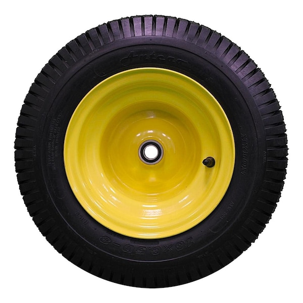 Antego 16 x 6.5-8 in Lawn Mower Tire & Wheel, 4 Ply, John Deere Yellow A85380060104166508 - main